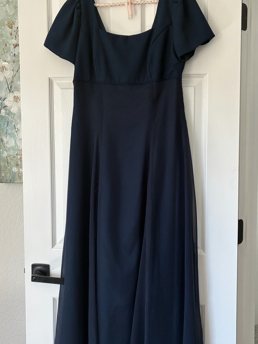 Alfred Angelo Navy Short-Sleeve Maxi Gown